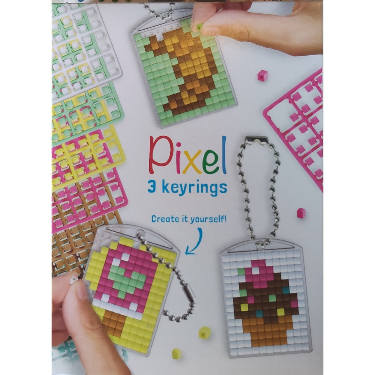 Pixel sleutelhangers – set van 3